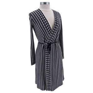 Tory Burch navy blue & white striped cardigan